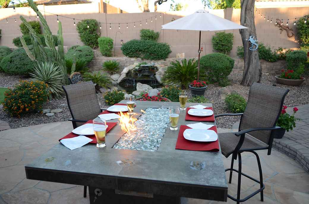 Entertainer Outdoor Fire Pit Table – 6 Ft with Fire Glass