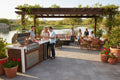 KoKoMo Outdoor Kitchen Island with Waterfall Edge – 32” Built-In Grill
