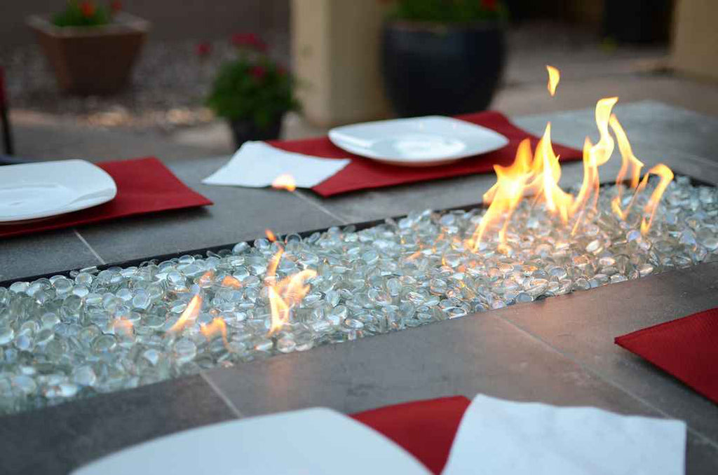 Entertainer Outdoor Fire Pit Table – 6 Ft with Fire Glass