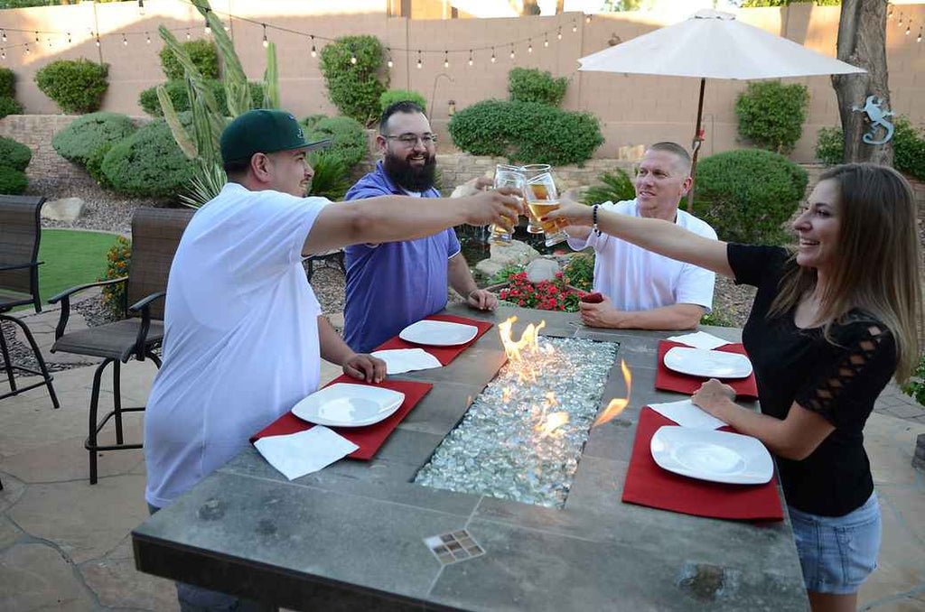 Entertainer Outdoor Fire Pit Table – 6 Ft with Fire Glass