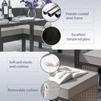 Alora 7-Piece Modern Outdoor Patio Furniture Set With Waterproof Cushions & Glass Table