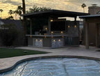 KoKoMo Bermuda Kitchen BBQ Island with Built-In TV, Fire Pit & Bar for Ultimate Outdoor Entertaining