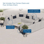 Patio Elegance Sectional Sofa - Saybrook 8-Piece Outdoor Upholstered Sofa by Modway