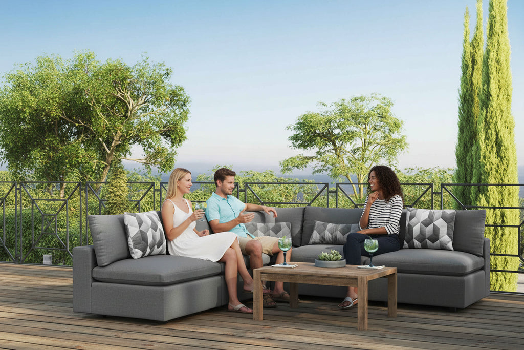 Patio Elegance Outdoor Sectional Sofa Set by Modway – Stylish 5-Piece Furniture for Patios