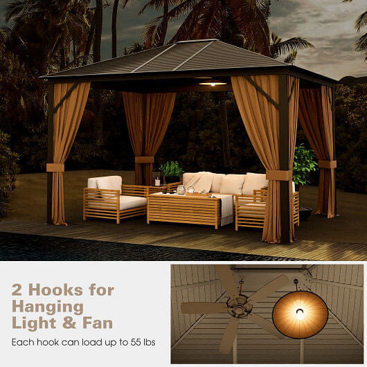 Hardtop Gazebo with Galvanized Steel Top and Netting