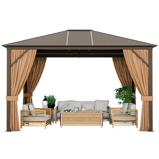 Hardtop Gazebo with Galvanized Steel Top and Netting