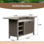 Alora Premium All-Weather Spacious Outdoor Patio Bar Table With Aluminum Frame