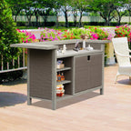 Alora Premium All-Weather Spacious Outdoor Patio Bar Table With Aluminum Frame