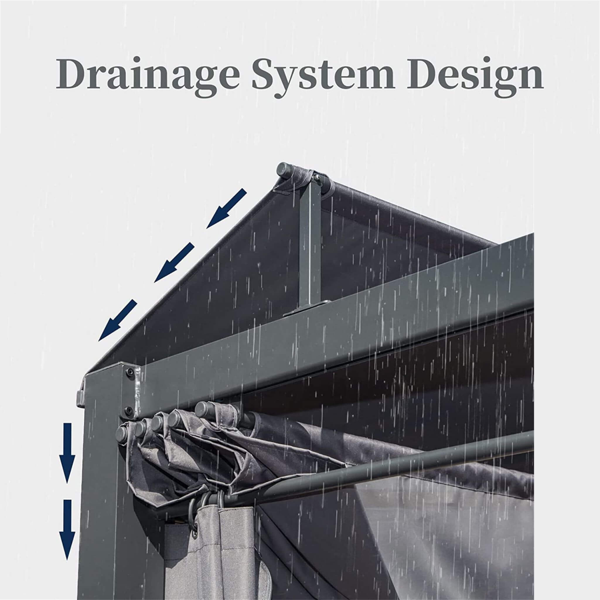 Alora Premium Aluminum Outdoor Patio Daybed With Retractable Canopy And Double Chaise Lounge (SAK17682)