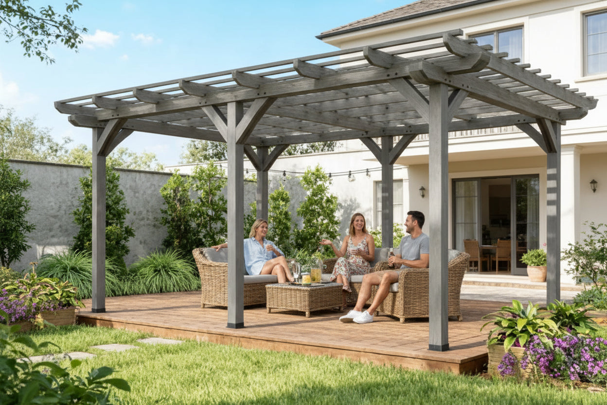 Premium Outdoor Wooden Grape Trellis Pergola